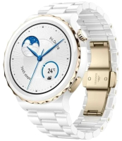 Умные часы Huawei Watch GT 3 Pro FRG-B19 (белый керамический корпус с золотым безелем) - 