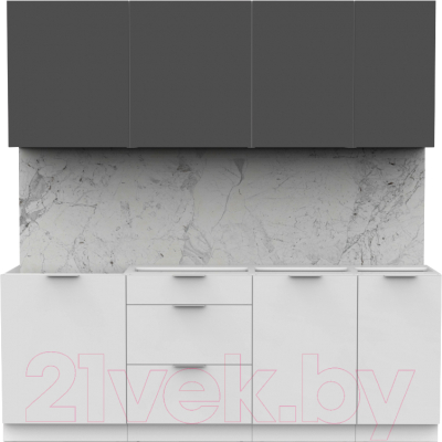 Готовая кухня Интермебель Микс Топ-6 2.1м без столешницы (графит серый/белый премиум)