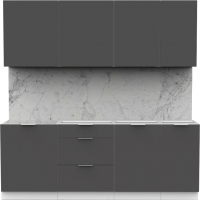 Кухонный гарнитур Интермебель Микс Топ-6 2.1м без столешницы (графит серый) - 