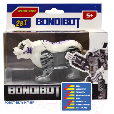 Изображение товара Робот-трансформер Bondibon Робот-белый тигр / ВВ5675