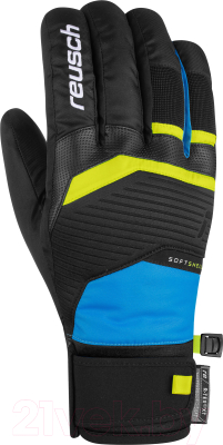 Перчатки лыжные Reusch Venom R-Tex XT / 6101205-7002 (р-р 11, Black/Brilliant Blue/Safety Yellow)