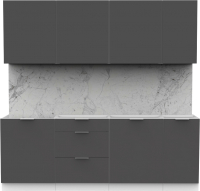 Кухонный гарнитур Интермебель Микс Топ-7 2.2м без столешницы (графит серый) - 