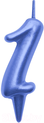 Изображение товара Свеча для торта Мультидом Овал Цифра 1 / МС5-41 (синий)
