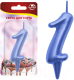 Миниатюра изображения товара Свеча для торта Мультидом Овал Цифра 1 / МС5-41 (синий)