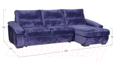 Диван угловой Асмана Форест 160x80 (Plush Purple Velvet)