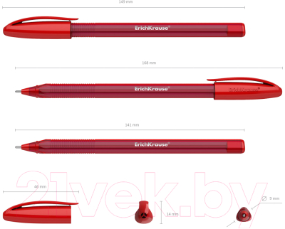 Изображение товара Ручка шариковая Erich Krause U-108 Classic Stick / 53741 (красный)