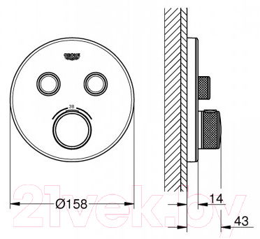 Смеситель GROHE Grohtherm SmartControl 29151LS0