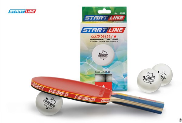 Набор мячей для настольного тенниса Start Line Club Select 1 New (6шт, белый)