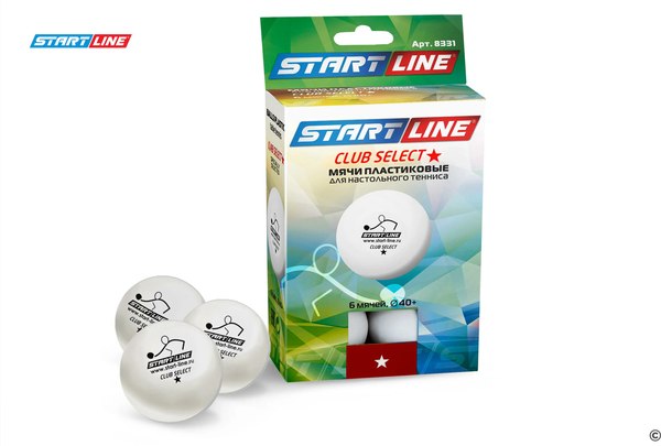 Набор мячей для настольного тенниса Start Line Club Select 1 New (6шт, белый)