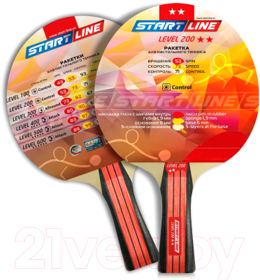 Ракетка для настольного тенниса Start Line Level 200 New / 12305 (коническая)