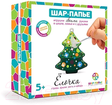 

Набор для творчества Шар-папье, Елочка со стразами / B02533