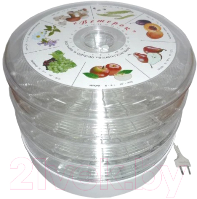 Сушилка для овощей и фруктов Спектр-Прибор Ветерок ЭСОФ2-0.5/220-02 / slkpp120 (прозрачный)