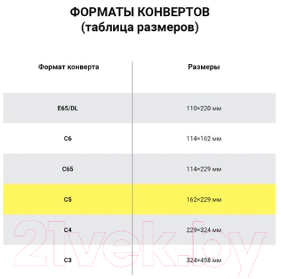 Набор конвертов для цифровой печати Курт Security С5 / 121180.50 (50шт)