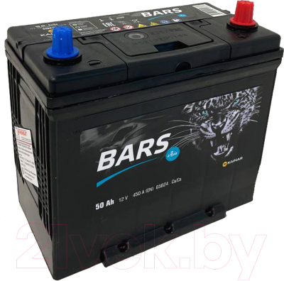 Автомобильный аккумулятор BARS Asia 50 JR тонкие клеммы с бортом / 045 143 01 0 L (50 А/ч)