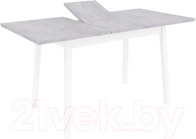 Обеденный стол Сакура Венеция раздвижной 110-142x70x75 (цемент светлый/белый)