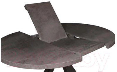 Обеденный стол Сакура Толедо раздвижной 110-145x110x76 (камень темный/черный)