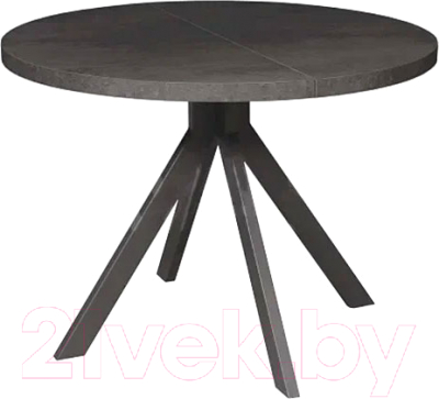Обеденный стол Сакура Толедо раздвижной 110-145x110x76 (камень темный/черный)