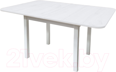 Обеденный стол Рамзес Ломберный ЛДСП 60x80 (белый текстурный/ноги прямые белые)