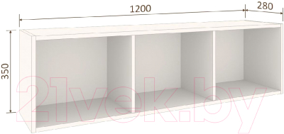 Полка-ячейка Кортекс-мебель 120x35 (белый)