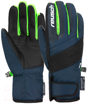 Перчатки лыжные Reusch Duke R-Tex Xt Junior / 6261212-7712 (р-р 4.5, Black/Dress Blue/Green)