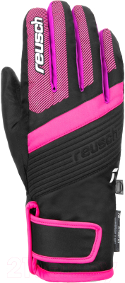 Перчатки лыжные Reusch Duke R-Tex Xt Junior / 6261212-7720 (р-р 6.5, Black/Pink Glo)