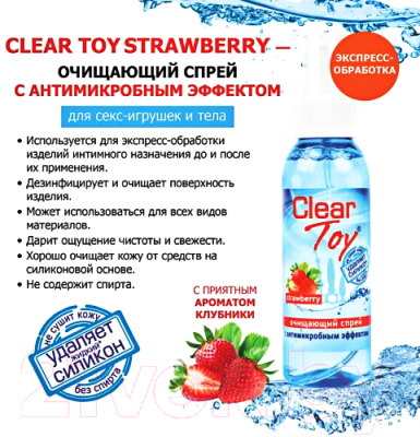 Средство для очистки интимных игрушек Bioritm Clear Toy Strawberry / LB-14012 (100мл)
