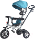 Миниатюра изображения товара Трехколесный велосипед с ручкой NINO Classic (бирюзовый)