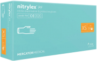Перчатки одноразовые Mercator Nitrylex PF текстурированные нестерильные неопудренные  (XS, мятный) - 