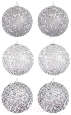 Набор шаров новогодних Elan Gallery 970059 (серебро)