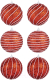 Набор шаров новогодних Elan Gallery Полоски / 970062 (красный) - 