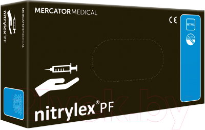 Перчатки одноразовые Mercator Nitrylex PF текстурированные нестерильные неопудренные  (M, черный)