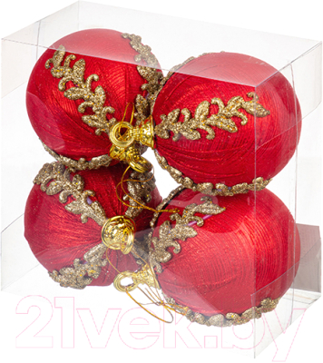 Набор шаров новогодних Elan Gallery Акцент / 970083 (красный)