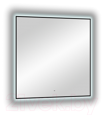 Зеркало Континент Amer Led 100x100 (с фоновой подсветкой, бесконтактным сенсором, черная окантовка)