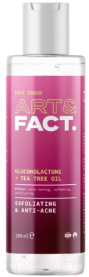 Тонер для лица Art&Fact Anti-Acne Toner Gluconolactone+Tea Tree Oil (100мл)