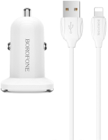 

Зарядное устройство автомобильное Borofone, BZ12 с кабелем Lightning