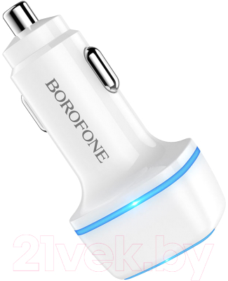 Зарядное устройство автомобильное Borofone BZ14 (белый)