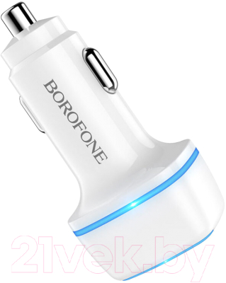 Зарядное устройство автомобильное Borofone BZ14 с кабелем Micro (белый)