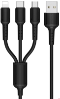 

Кабель Borofone, BX16 3в1 Lightning+Micro+Type-C