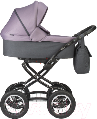 Детская универсальная коляска INDIGO Charlotte Sity Classic 12 (Cs 03, темно-серый/фиолетовый)