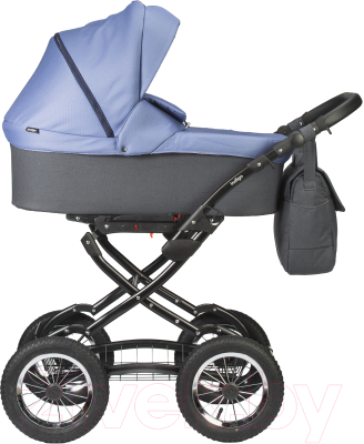 Детская универсальная коляска INDIGO Charlotte Sity Classic 12 (Cs 06, темно-серый/сине-черный)