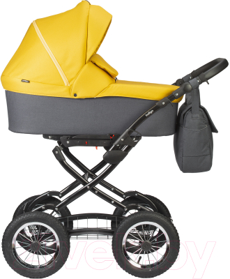 Детская универсальная коляска INDIGO Charlotte Sity Classic 12 (Cs 08, темно-серый/желтый)