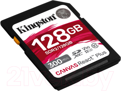 Карта памяти Kingston Canvas React Plus SDHC 128GB (SDR2/128GB)