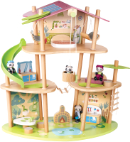 Кукольный домик Hape Бамбуковый дом семьи панд / E3413_HP - 
