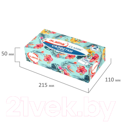 Бумажные салфетки Laima Everyday. Косметические / 113588 (100шт)