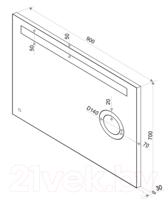 Зеркало Континент Eldorado Led 90x70 (увеличительное зеркало)