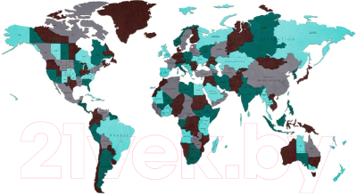 Декор настенный EWA Карта Мира Эмеральд Плэнет (L)