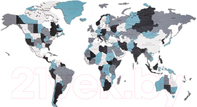 Декор настенный EWA Карта Мира Смоуки Дримс (L)