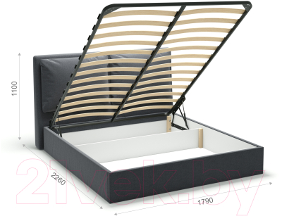 Двуспальная кровать Sofos Эмилия тип A с ПМ 160x200 (Antonio Grafit)