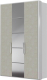 Шкаф Bravo Мебель Вива ШР-3 с 1 зеркалом (белый глянец/платина/белый) - 
