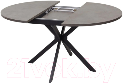 Обеденный стол M-City Вега D110 раскладной / 464M04502 (бетон чикаго темно-серый/черный)